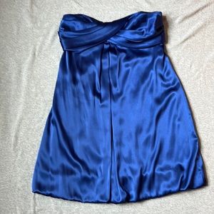 Blue Strapless Prom Dress